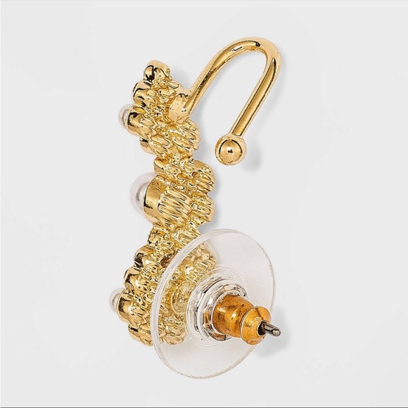 Sugarfix by BaubleBar Crystal and Pearl Ear Crawlers - Gold - Picture 4 of 7
